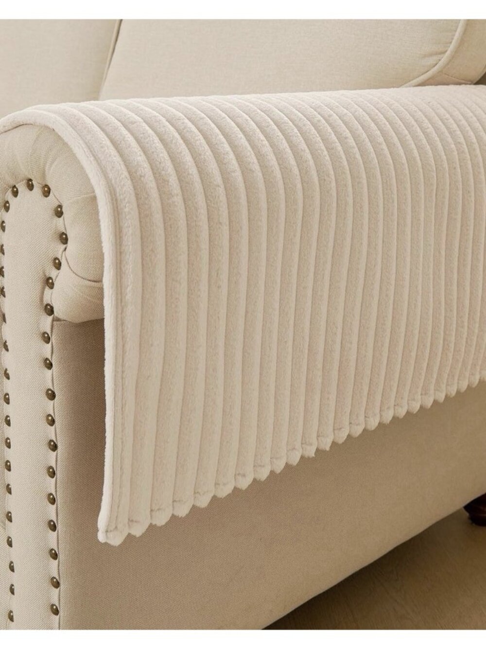 Sofa Armrest Cover 23x23” Off White
